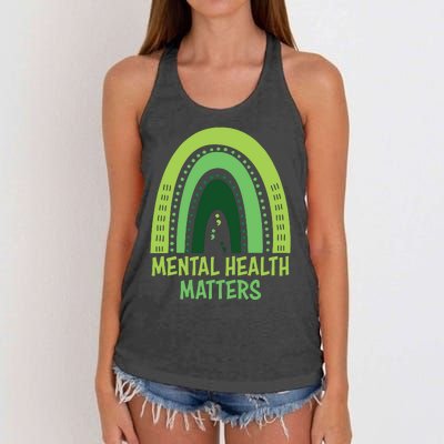 Mental Health Matters Green Rainbow Women's Knotted Racerback Tank