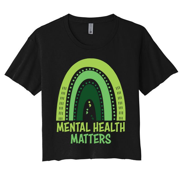 Mental Health Matters Green Rainbow Crop Top