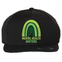 Mental Health Matters Green Rainbow Wool Snapback Cap