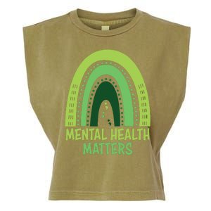 Mental Health Matters Green Rainbow Garment-Dyed Women's Muscle Tee