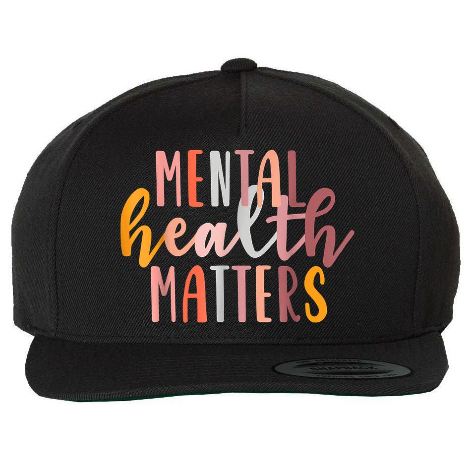 Mental Health Matters Human Brain Illness Awareness Wool Snapback Cap