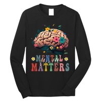 Mental Health Matters Brain Illness Awareness Vintage Groovy Long Sleeve Shirt