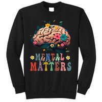 Mental Health Matters Brain Illness Awareness Vintage Groovy Sweatshirt