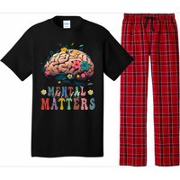 Mental Health Matters Brain Illness Awareness Vintage Groovy Pajama Set