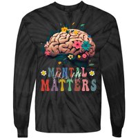 Mental Health Matters Brain Illness Awareness Vintage Groovy Tie-Dye Long Sleeve Shirt