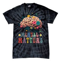 Mental Health Matters Brain Illness Awareness Vintage Groovy Tie-Dye T-Shirt