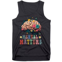 Mental Health Matters Brain Illness Awareness Vintage Groovy Tank Top