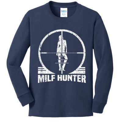 MILF Hunter Kids Long Sleeve Shirt