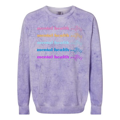 Mental Health Matter Colorful Awareness Colorblast Crewneck Sweatshirt