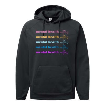 Mental Health Matter Colorful Awareness Performance Fleece Hoodie