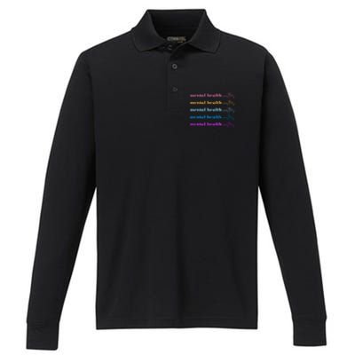 Mental Health Matter Colorful Awareness Performance Long Sleeve Polo