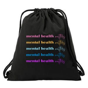 Mental Health Matter Colorful Awareness Drawstring Bag