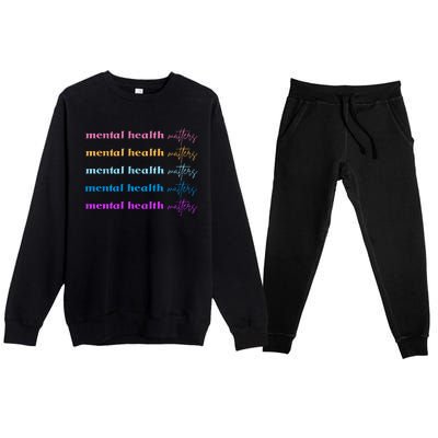 Mental Health Matter Colorful Awareness Premium Crewneck Sweatsuit Set