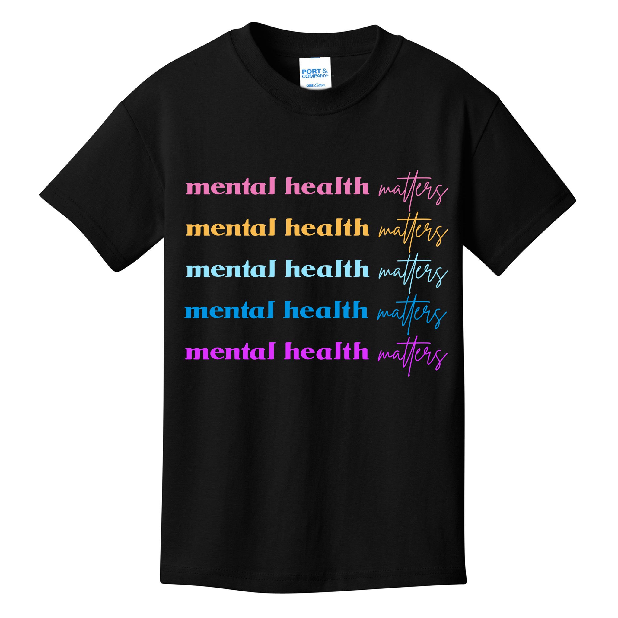 Mental Health Matter Colorful Awareness Kids T-Shirt