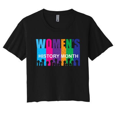 March History Month Retro Distressed Women's Crop Top Tee