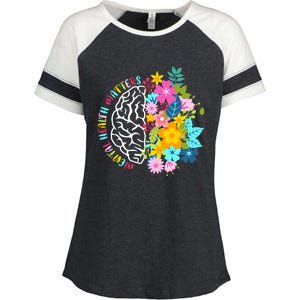 Mental Health Matters Plant Lovers Gardening Enza Ladies Jersey Colorblock Tee