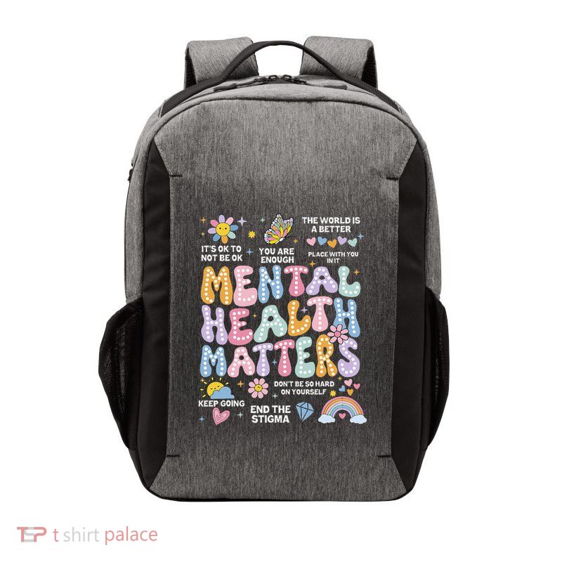 Mental Health Matters Human Brain Illness Awareness Groovy Vector Backpack
