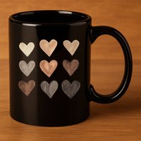 Melanin Hearts 11oz C Handle Ceramic Mug