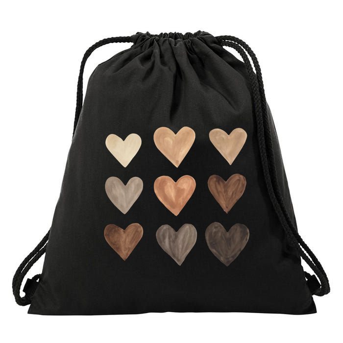 Melanin Hearts Drawstring Bag