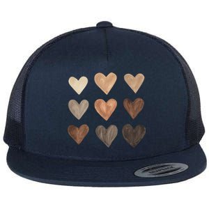 Melanin Hearts Flat Bill Trucker Hat