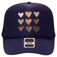 Melanin Hearts High Crown Mesh Back Trucker Hat