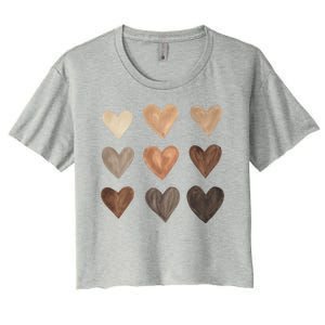 Melanin Hearts Women's Crop Top Tee