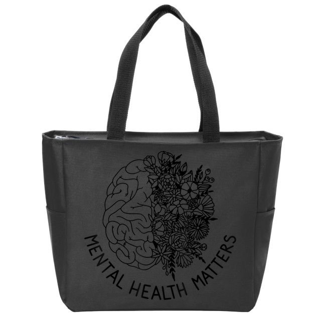 Mental Health Matters Human Brain Illness Awareness Zip Tote Bag