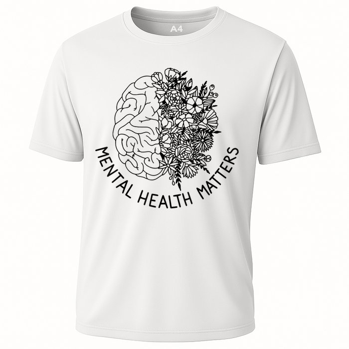 Mental Health Matters Human Brain Illness Awareness Cooling Performance Crew T-Shirt