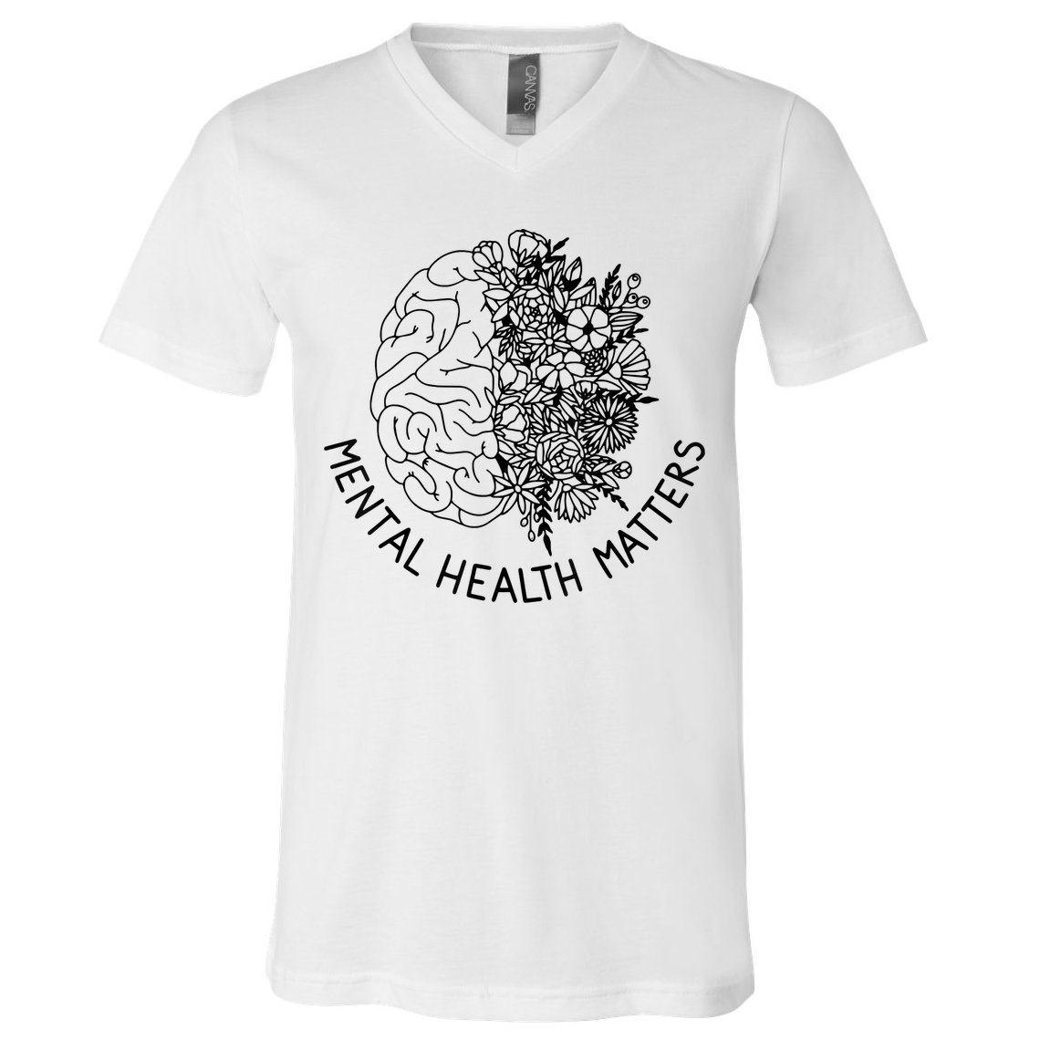 Mental Health Matters Human Brain Illness Awareness V-Neck T-Shirt