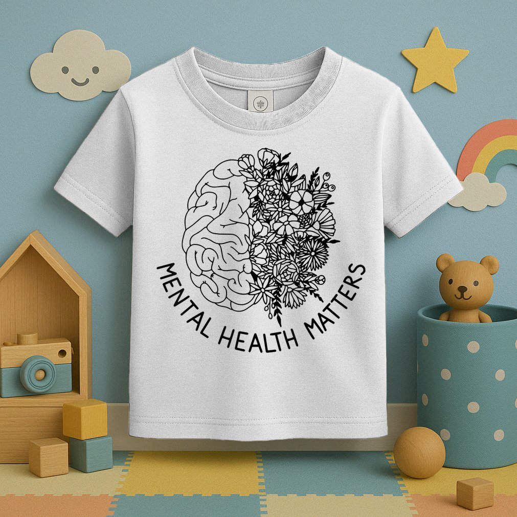 Mental Health Matters Human Brain Illness Awareness Toddler T-Shirt