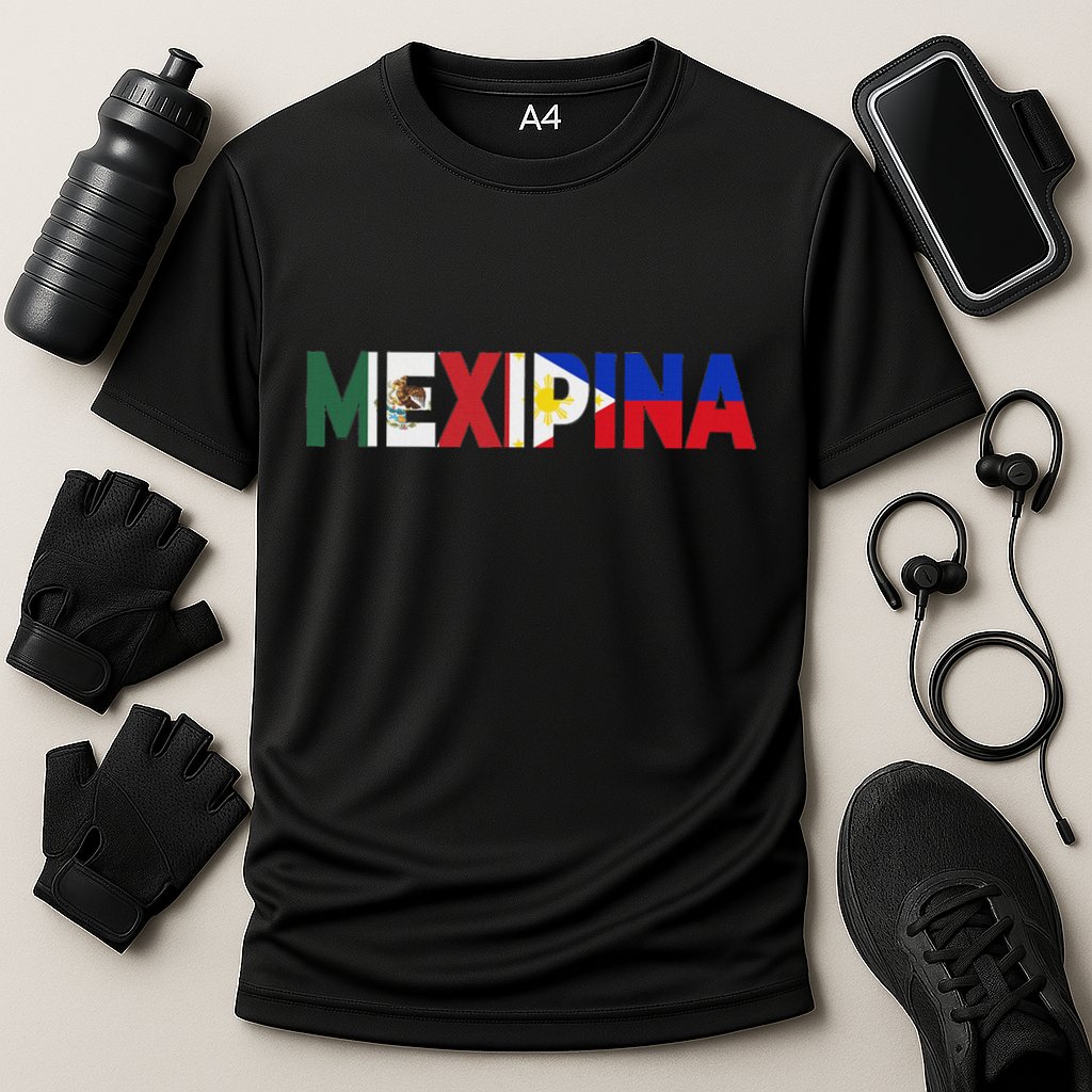 Mexipina Half Mexican Filipina With Mexico Philippines Flag Cooling Performance Crew T-Shirt