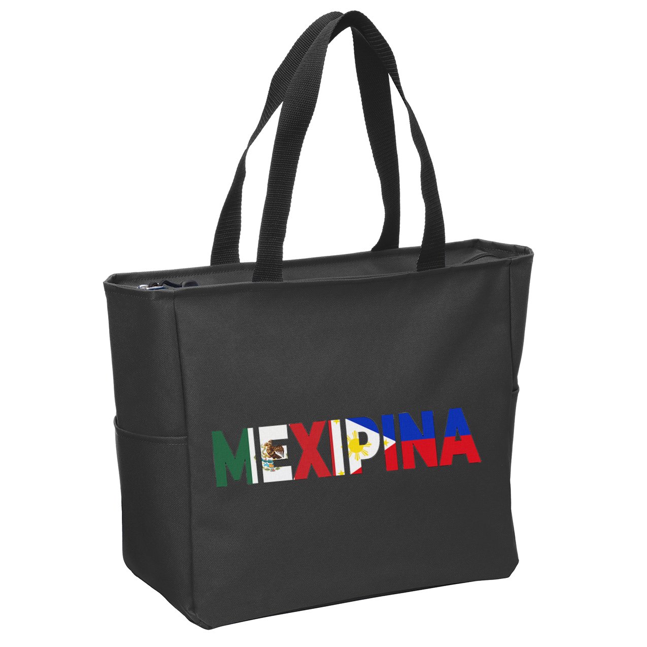 Mexipina Half Mexican Filipina With Mexico Philippines Flag Zip Tote Bag
