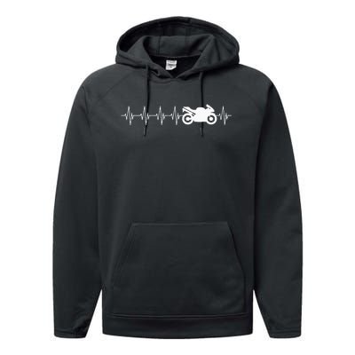 Motorcycle Heartbeat Performance Fleece Hoodie