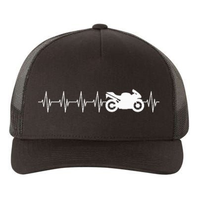 Motorcycle Heartbeat Yupoong Adult 5-Panel Trucker Hat