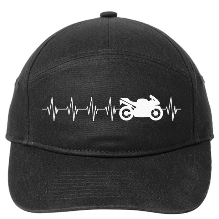 Motorcycle Heartbeat 7-Panel Snapback Hat