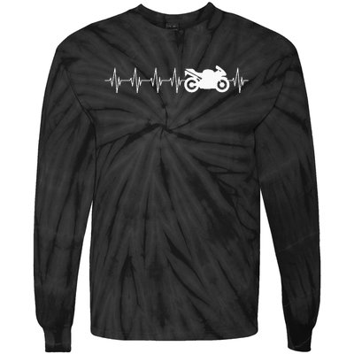 Motorcycle Heartbeat Tie-Dye Long Sleeve Shirt