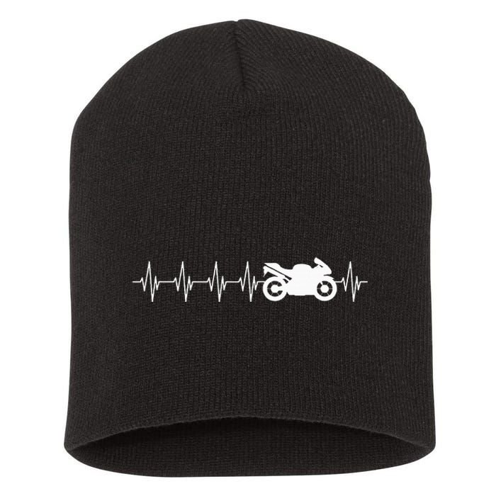 Motorcycle Heartbeat Short Acrylic Beanie