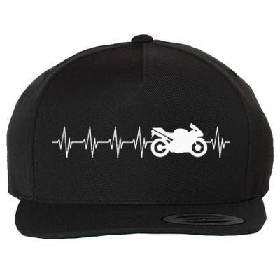 Motorcycle Heartbeat Wool Snapback Cap