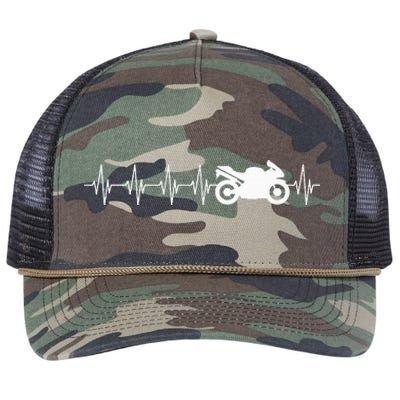 Motorcycle Heartbeat Retro Rope Trucker Hat Cap