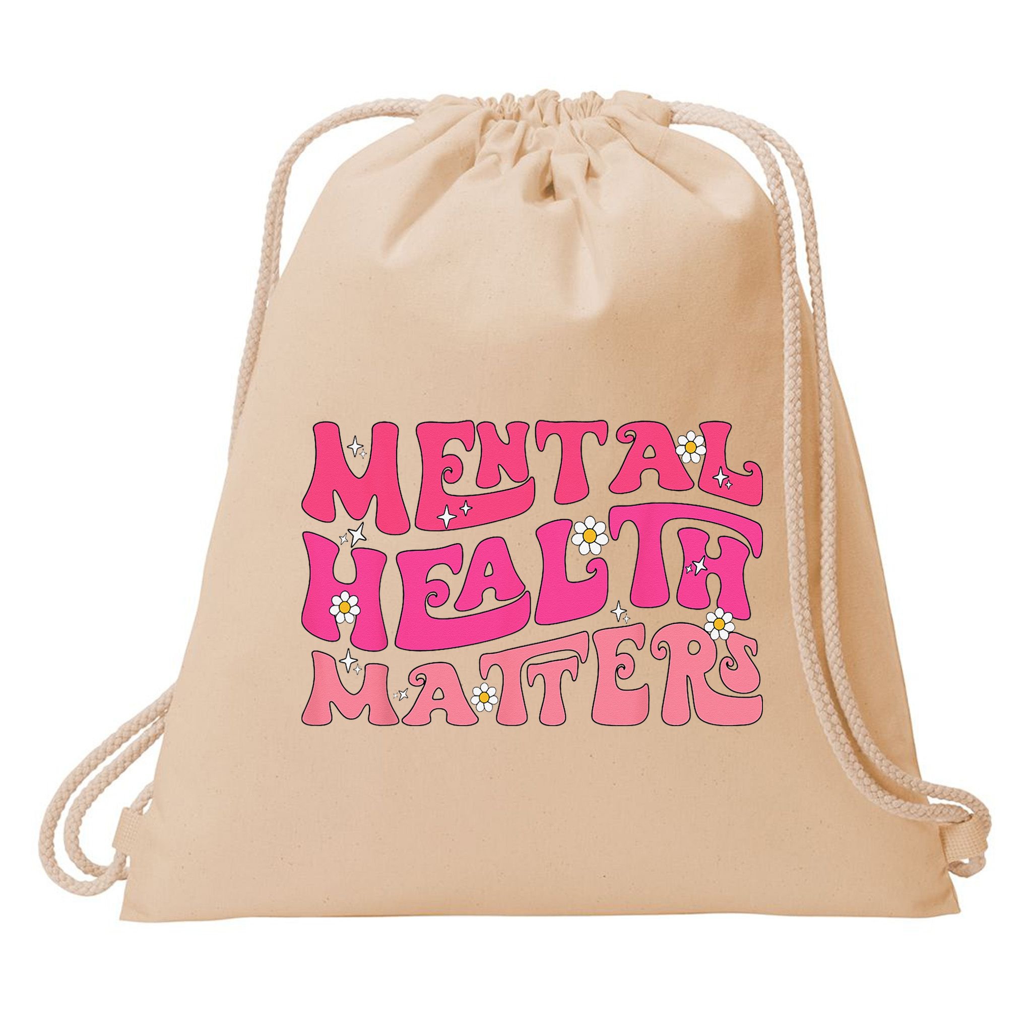 Mental Health Matters Groovy Psychologist Therapy Squad Drawstring Bag