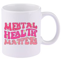 Mental Health Matters Groovy Psychologist Therapy Squad 11oz C Handle Ceramic Mug