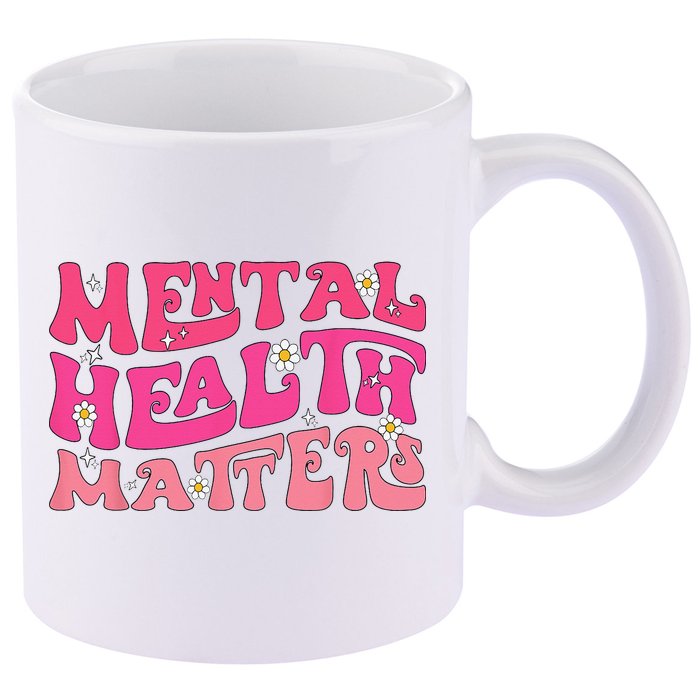 Mental Health Matters Groovy Psychologist Therapy Squad 11oz C Handle Ceramic Mug