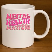 Mental Health Matters Groovy Psychologist Therapy Squad 11oz C Handle Ceramic Mug
