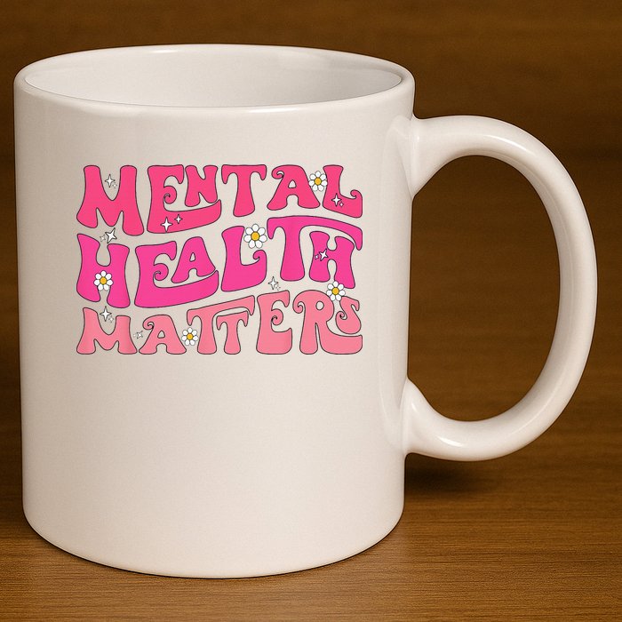 Mental Health Matters Groovy Psychologist Therapy Squad 11oz C Handle Ceramic Mug