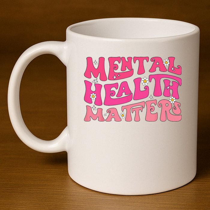 Mental Health Matters Groovy Psychologist Therapy Squad 11oz C Handle Ceramic Mug