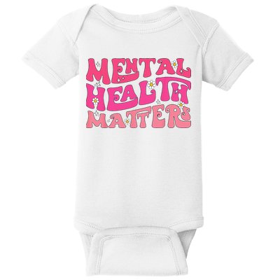 Mental Health Matters Groovy Psychologist Therapy Squad Baby Bodysuit