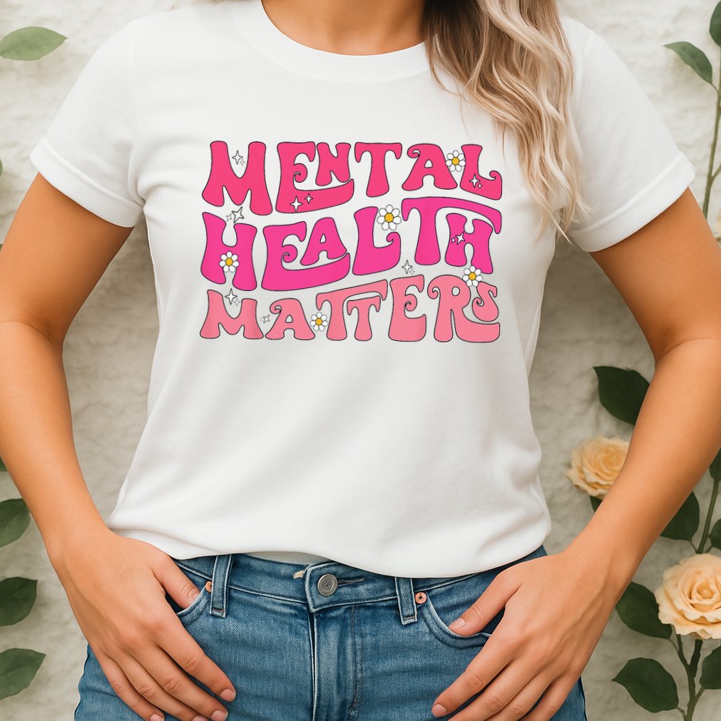 Mental Health Matters Groovy Psychologist Therapy Squad Womens T-Shirt