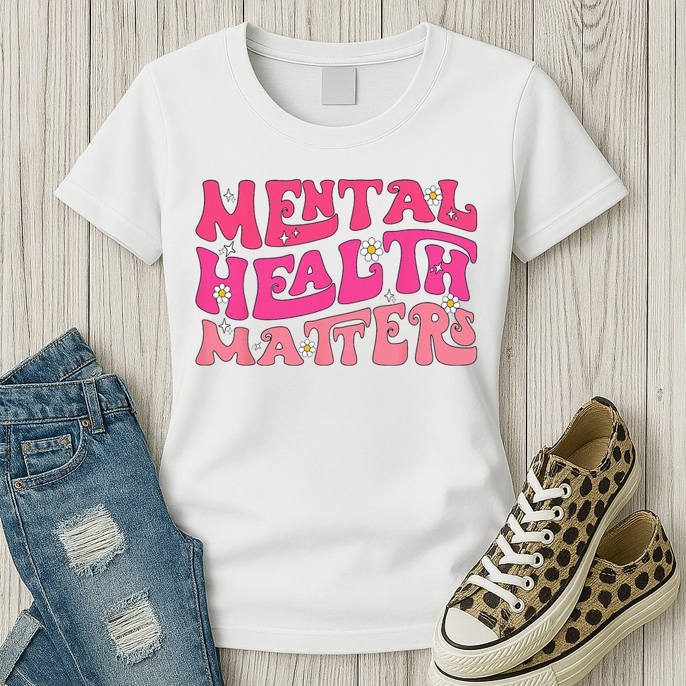 Mental Health Matters Groovy Psychologist Therapy Squad Womens T-Shirt