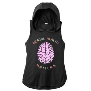 Mental Health Matters Brain Ladies PosiCharge Tri-Blend Wicking Draft Hoodie Tank