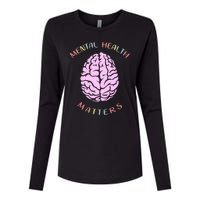 Mental Health Matters Brain Womens Cotton Relaxed Long Sleeve T-Shirt